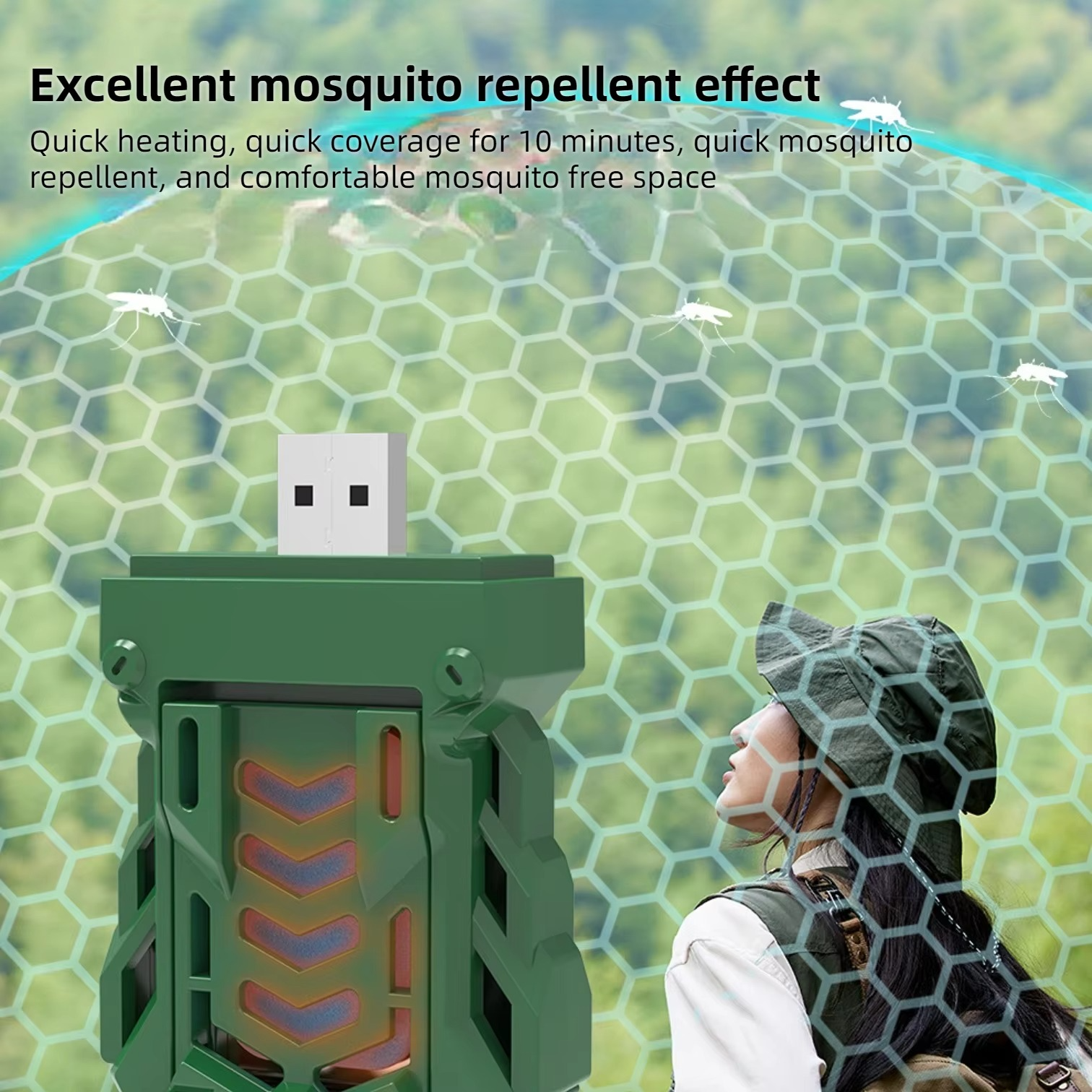Portable Usb Rechargeable Mosquito Repellent Outdoor Camping Home Heated Electric Mosquito Repellent Wireless Mosquito Killer