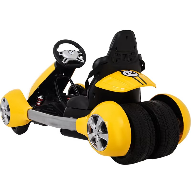 Children's Electric Car Dual Drive Four-wheel Cool Motorcycle Kart Remote Control Electric Ride on Car for Kids Christmas Gift