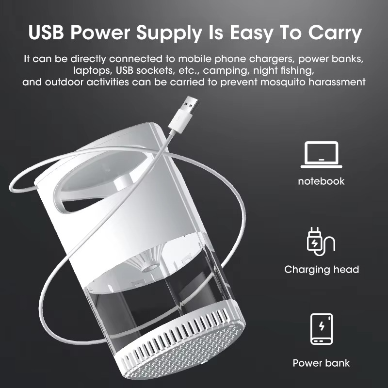 2024 Electric Mosquito Killer USB Rechargeable UV Light, Mute Insect Trap for Indoor Outdoor,Fly Catcher Mosquito Repellent Lamp