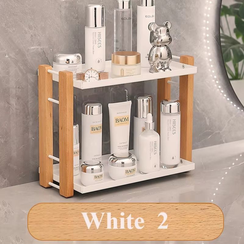 Bathroom Counter Organizer With Coffee Station Cosmetic Holder and Storage Shelf for Vanity and Countertop Kitchen Accessories
