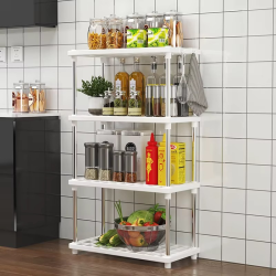 Four-Layer Multi-Functional Storage Rack Bathroom Living Room Organizing Rack Kitchen Bedroom Shelf Plastic Floor-Standing Storage Rack Bathroom Storage Storage Rack