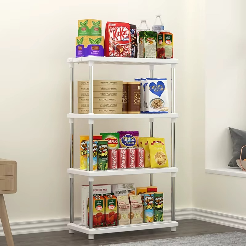 Four-Layer Multi-Functional Storage Rack Bathroom Living Room Organizing Rack Kitchen Bedroom Shelf Plastic Floor-Standing Storage Rack Bathroom Storage Storage Rack