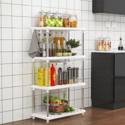 Four-Layer Multi-Functional Storage Rack Bathroom Living Room Organizing Rack Kitchen Bedroom Shelf Plastic Floor-Standing Storage Rack Bathroom Storage Storage Rack