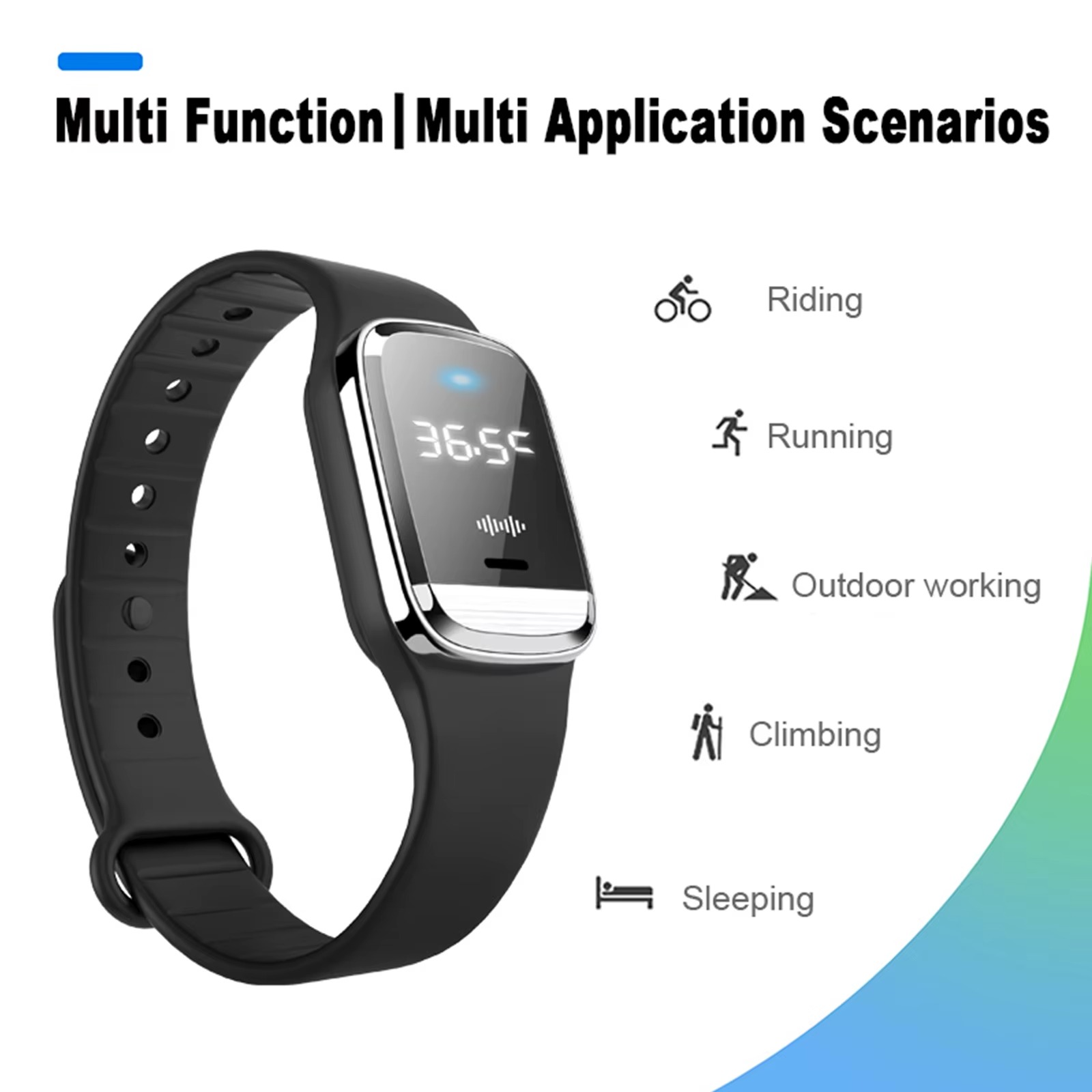 Temperature Measurement Bracelets Ultrasonic Mosquito Repellent Bands Non-Toxic Deet Free Bug Insect Repellent Clock