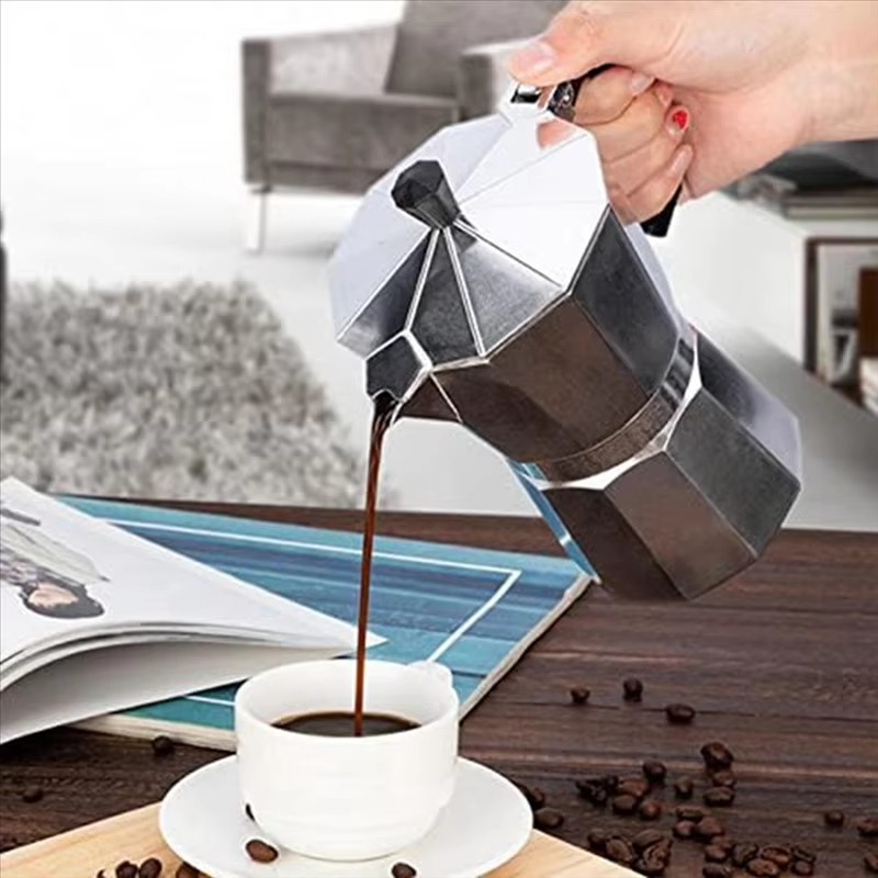 Stovetop Espresso Maker Coffee Pot For Great Flavored Espresso For Electric Stovetop