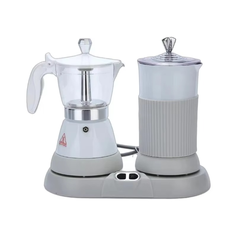 2 in 1 Espresso Machine Milk Frother Italian Moka Pot All-in-one Italian Electric Coffee Machine Home Coffee Pot