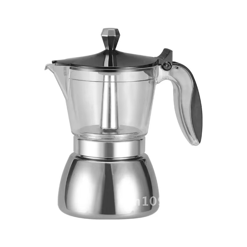 Maker Induction Stovetop Espresso Moka Transparent-top & Stainless Electric Stoves Induction Steel Pot Moka for &