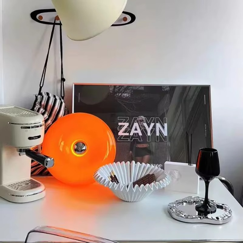Bauhaus Table Lamps USB Plug Bedroom Bedside Lamps Wall Lamps Donut Ambiance Lamps Living Room Restaurant Decorative Lighting