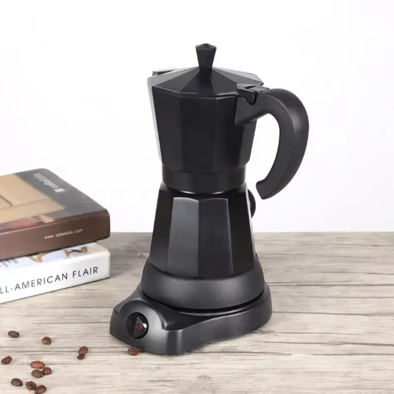 220v/110V 300ml Aluminum Electric Moka Pot 6 Cups Italian Espresso Maker Fast and Convenient Electric Coffee Pot Barista Tools