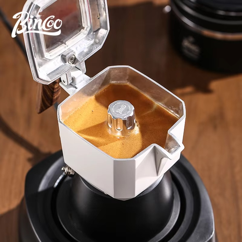 Bincoo Bird Double Valve Mocha Pot 2-person Electric Stove Heating Base 500W 220V Italian Espresso Pot Coffee Maker Tool Patent