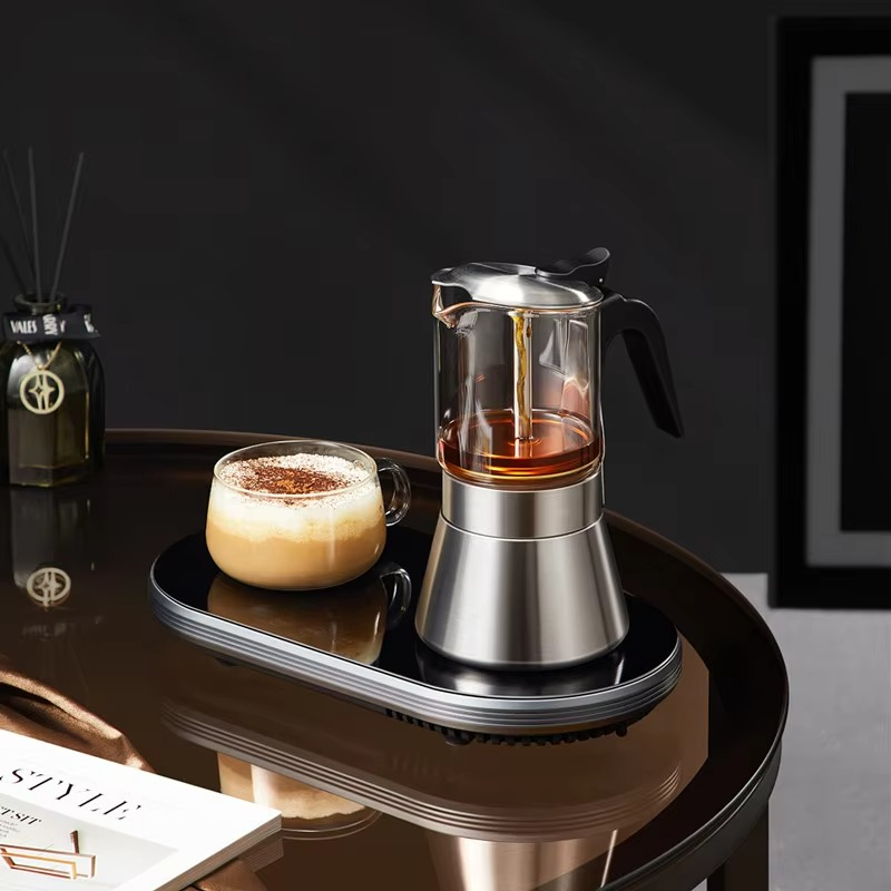 3 6 9 Cups Stovetop Espresso Moka Pot Coffee Maker Stainless Steel Electric Stove Top Coffee Moka Pot