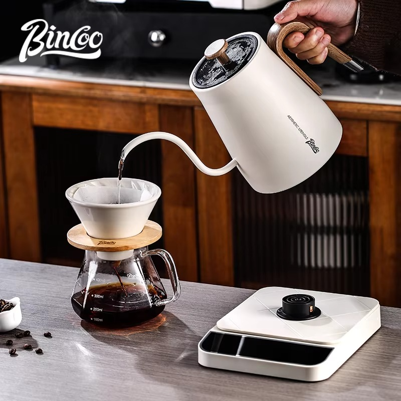 BINCOO Coffee Pot Electric Kettle Intelligent Temperature Control Hand Brewed Gooseneck Pot Household Tea Pot Barista Tools 220V