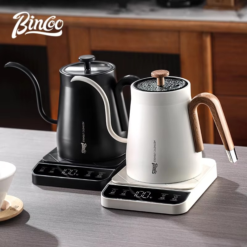 BINCOO Coffee Pot Electric Kettle Intelligent Temperature Control Hand Brewed Gooseneck Pot Household Tea Pot Barista Tools 220V