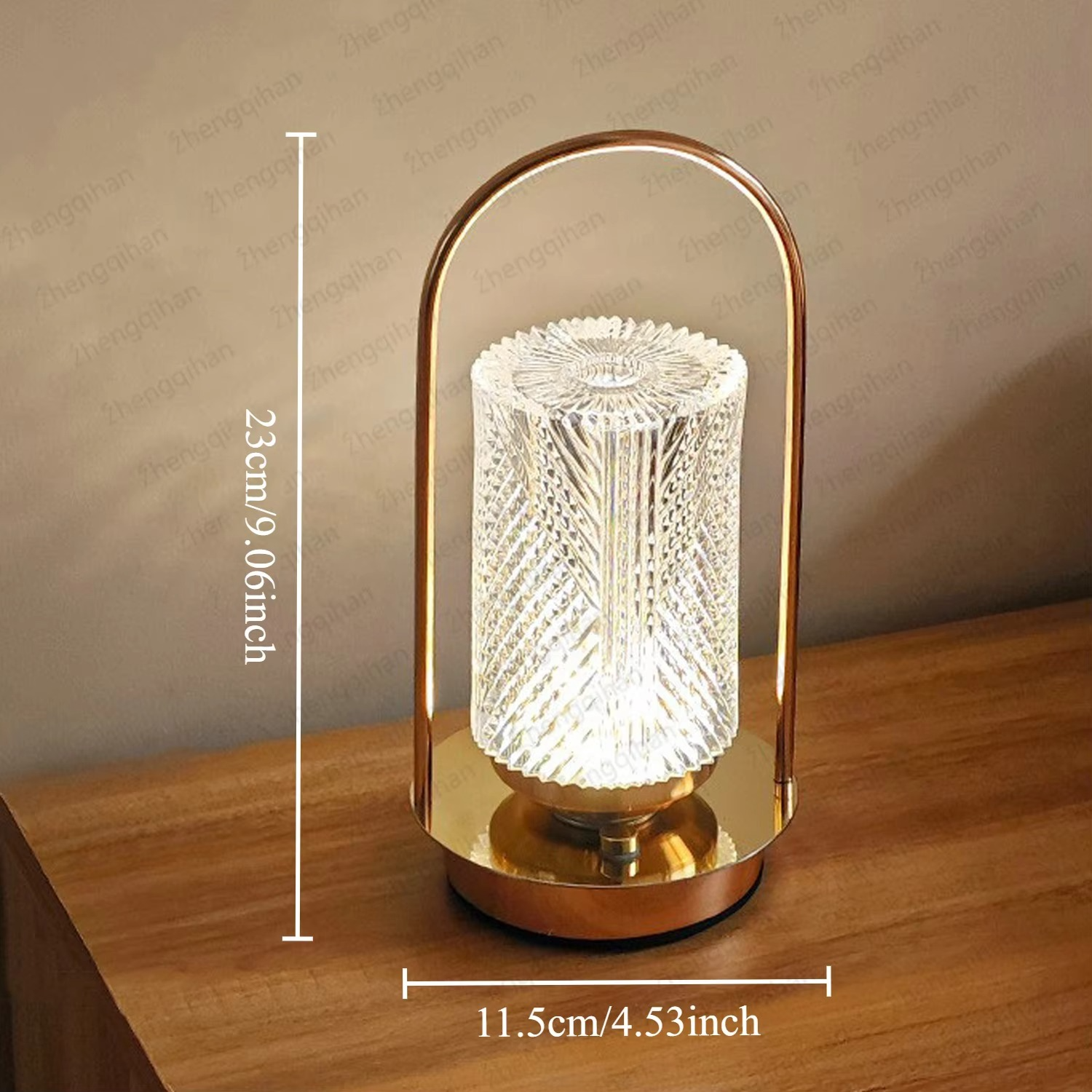 Wireless Table Lamp Rechargeable Portable Bedroom Bedside Touch Crystal Desk Lamp Night Light LED Decor Lights for Bar Coffee