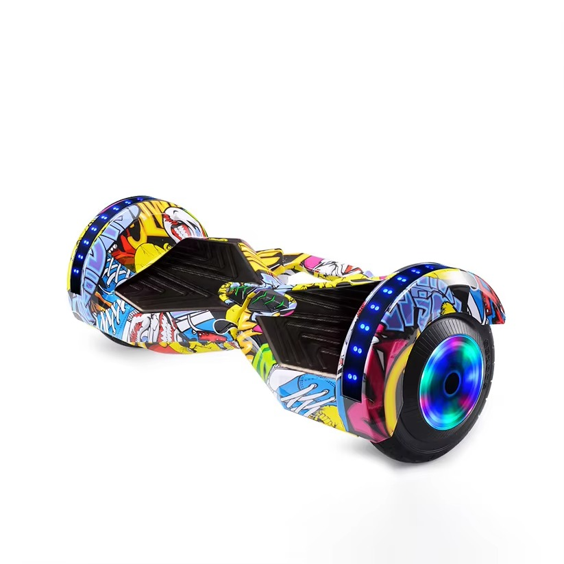 8 Inch LED Light Electric Self Balancing Scooter Go Kart Handle Cheap Two Wheel Smart Balance Hoverboard with Handle