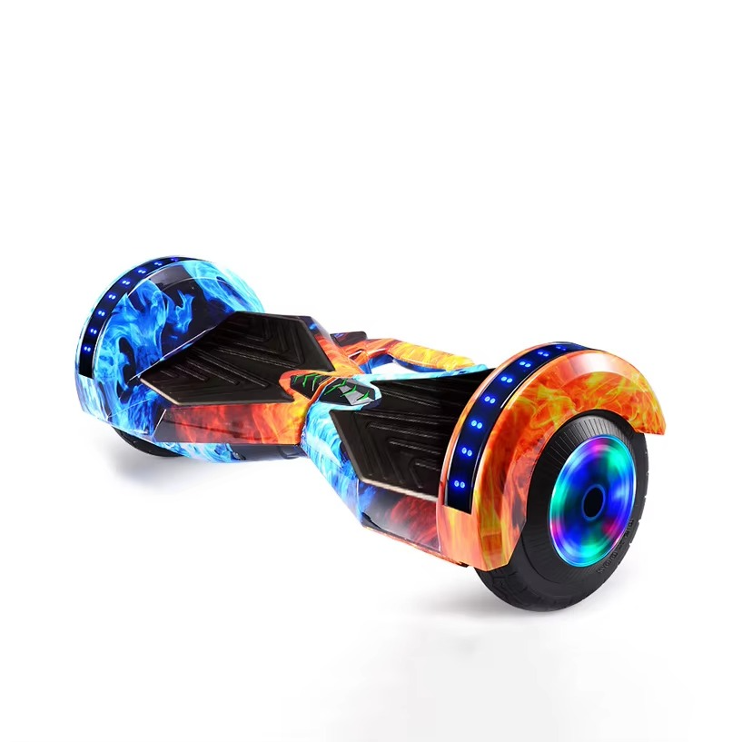 8 Inch LED Light Electric Self Balancing Scooter Go Kart Handle Cheap Two Wheel Smart Balance Hoverboard with Handle