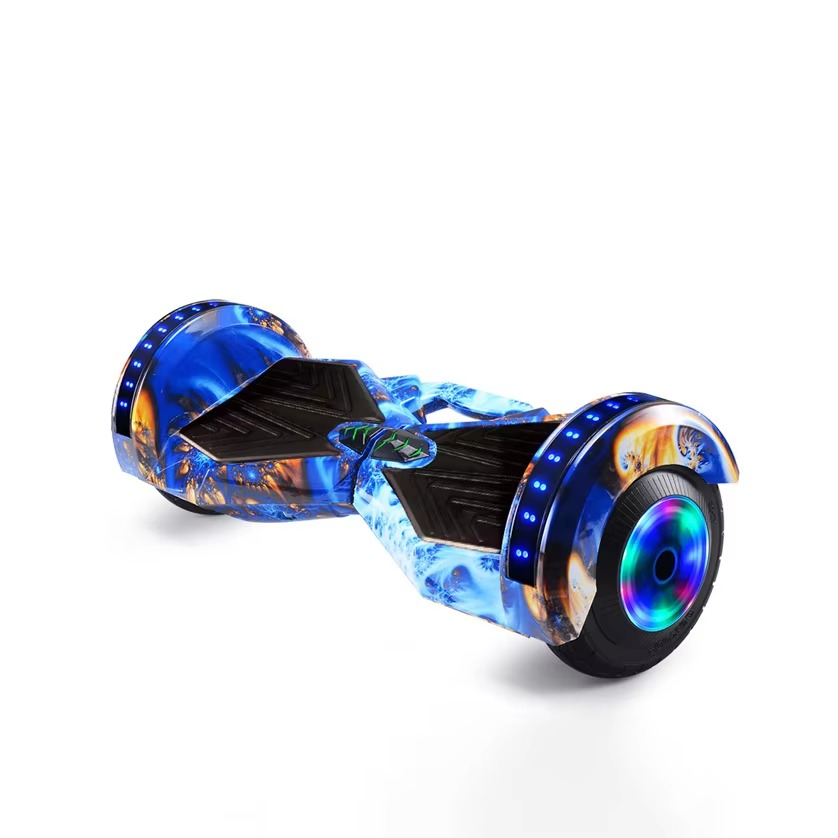 8 Inch LED Light Electric Self Balancing Scooter Go Kart Handle Cheap Two Wheel Smart Balance Hoverboard with Handle
