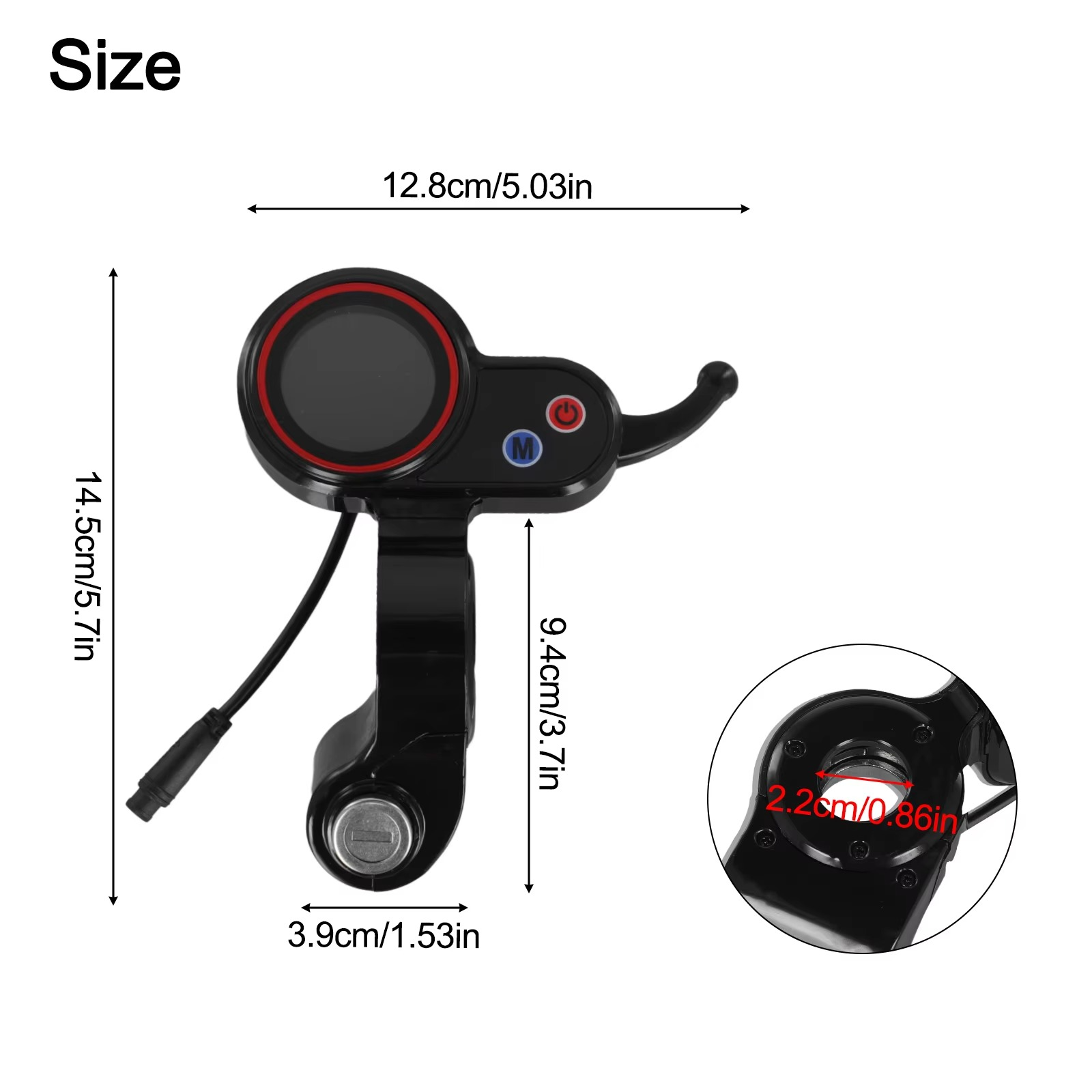 Screen Visibility Dashboard Accessories Black LCD Display For Electric Scooter Hoverboard Custom Fit Design Daily Ride Endurance