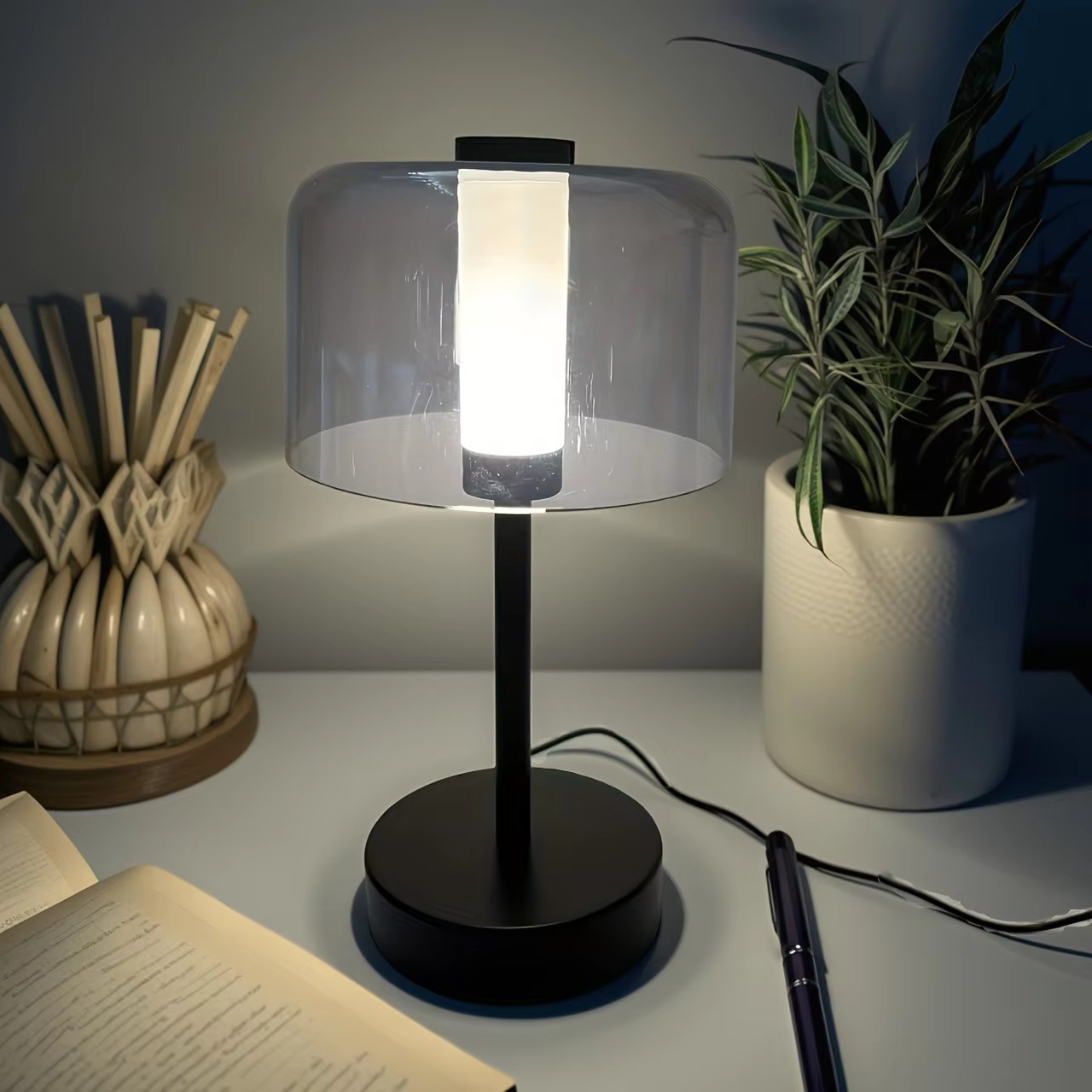 1PC USB Powered Eye-Protection Desk Lamp with Tri-Color Adjustable Lighting for Study Bedroom Living Room Office Dormitory