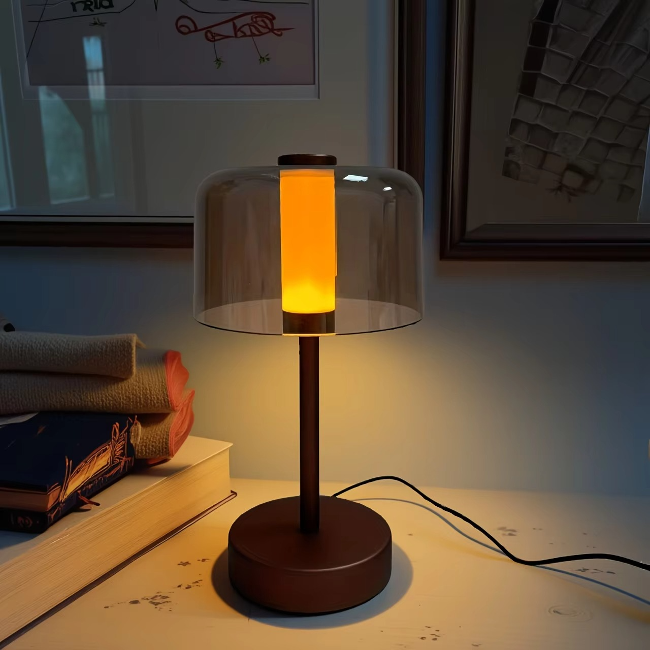 1PC USB Powered Eye-Protection Desk Lamp with Tri-Color Adjustable Lighting for Study Bedroom Living Room Office Dormitory