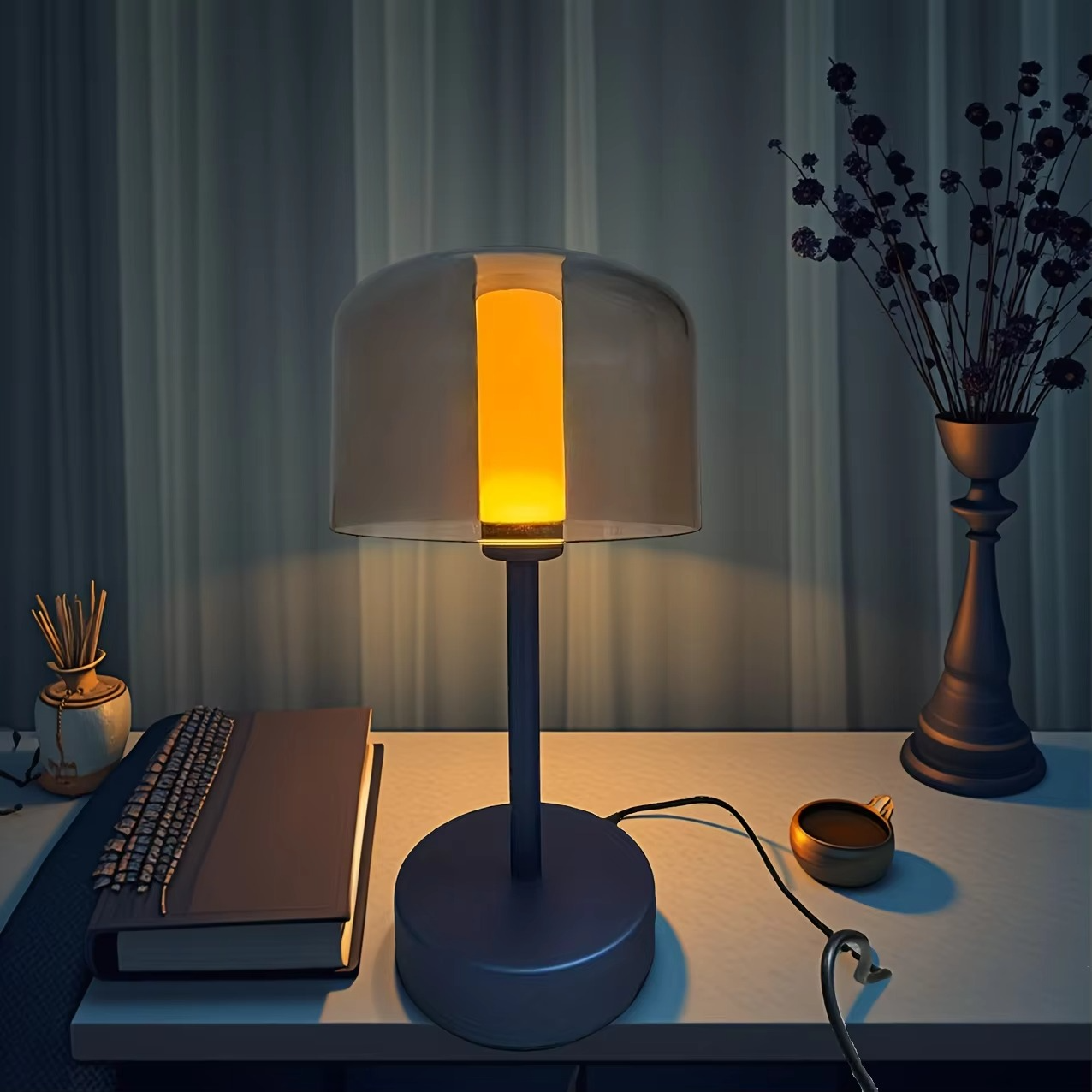 1PC USB Powered Eye-Protection Desk Lamp with Tri-Color Adjustable Lighting for Study Bedroom Living Room Office Dormitory