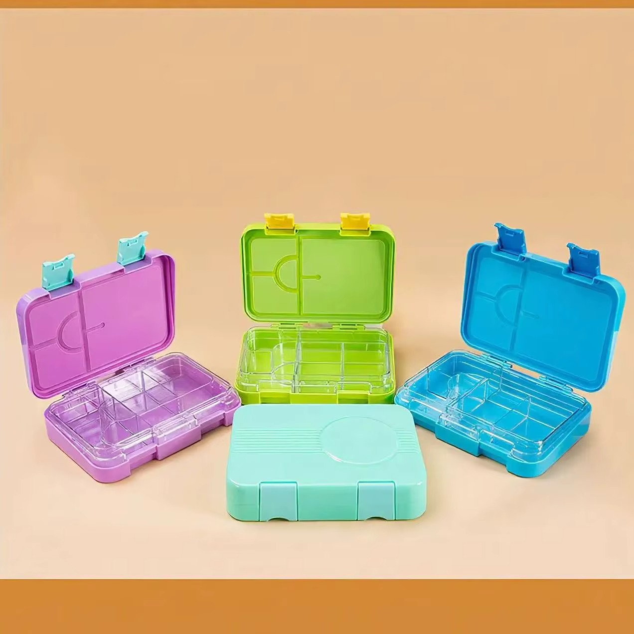 Double Buckle Tritan Bento Box / Portable Lunch Box / Microwave-Safe Freshness Preservation Meal Container for Students & Kids