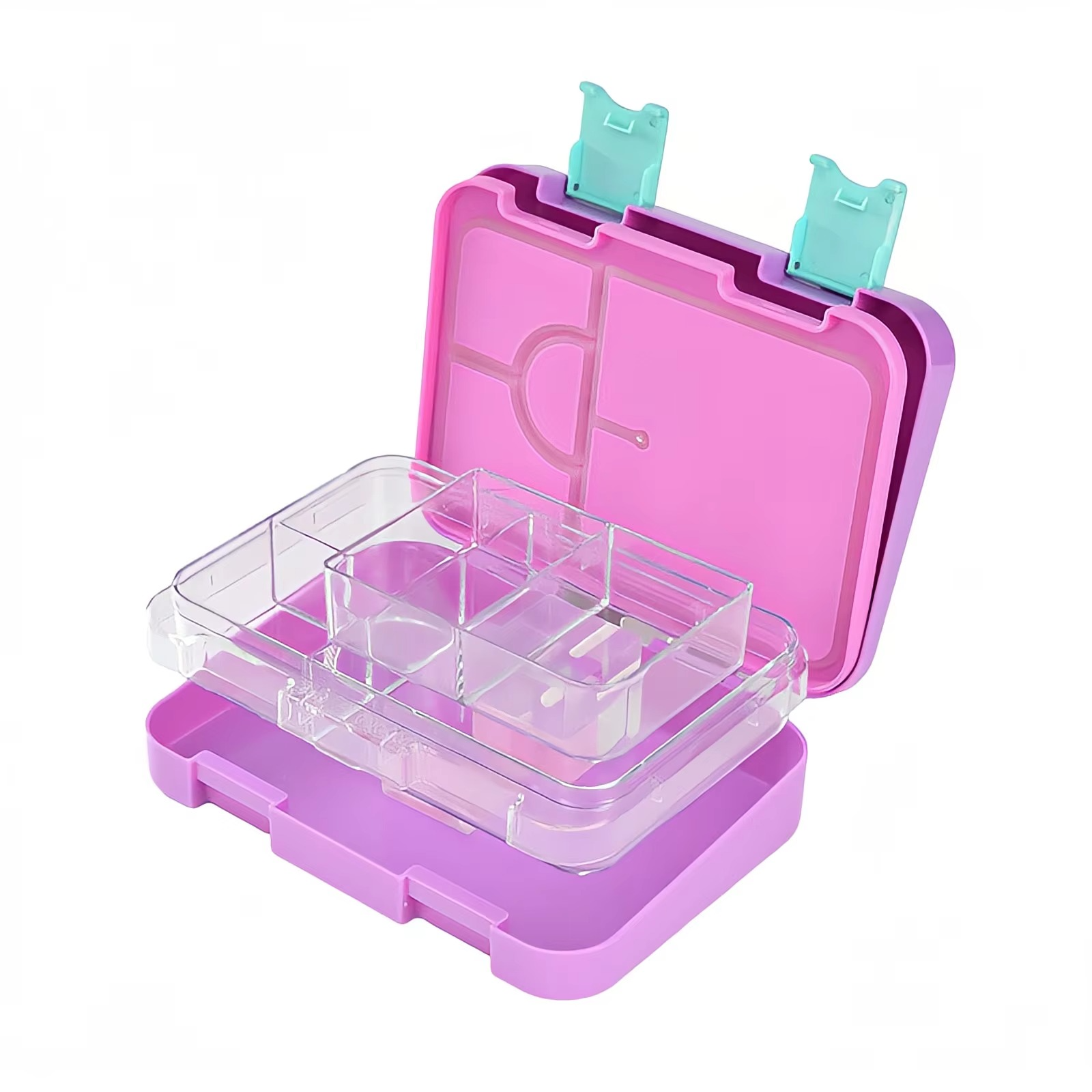 Double Buckle Tritan Bento Box / Portable Lunch Box / Microwave-Safe Freshness Preservation Meal Container for Students & Kids