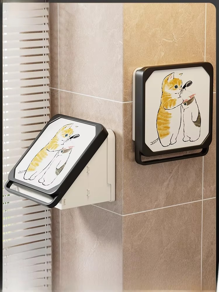 Batoom Wall-Mounted Waterproof Storage Box Clothes Storage Ra No-Drilling Required Foldable Storage Cabinet Organizer