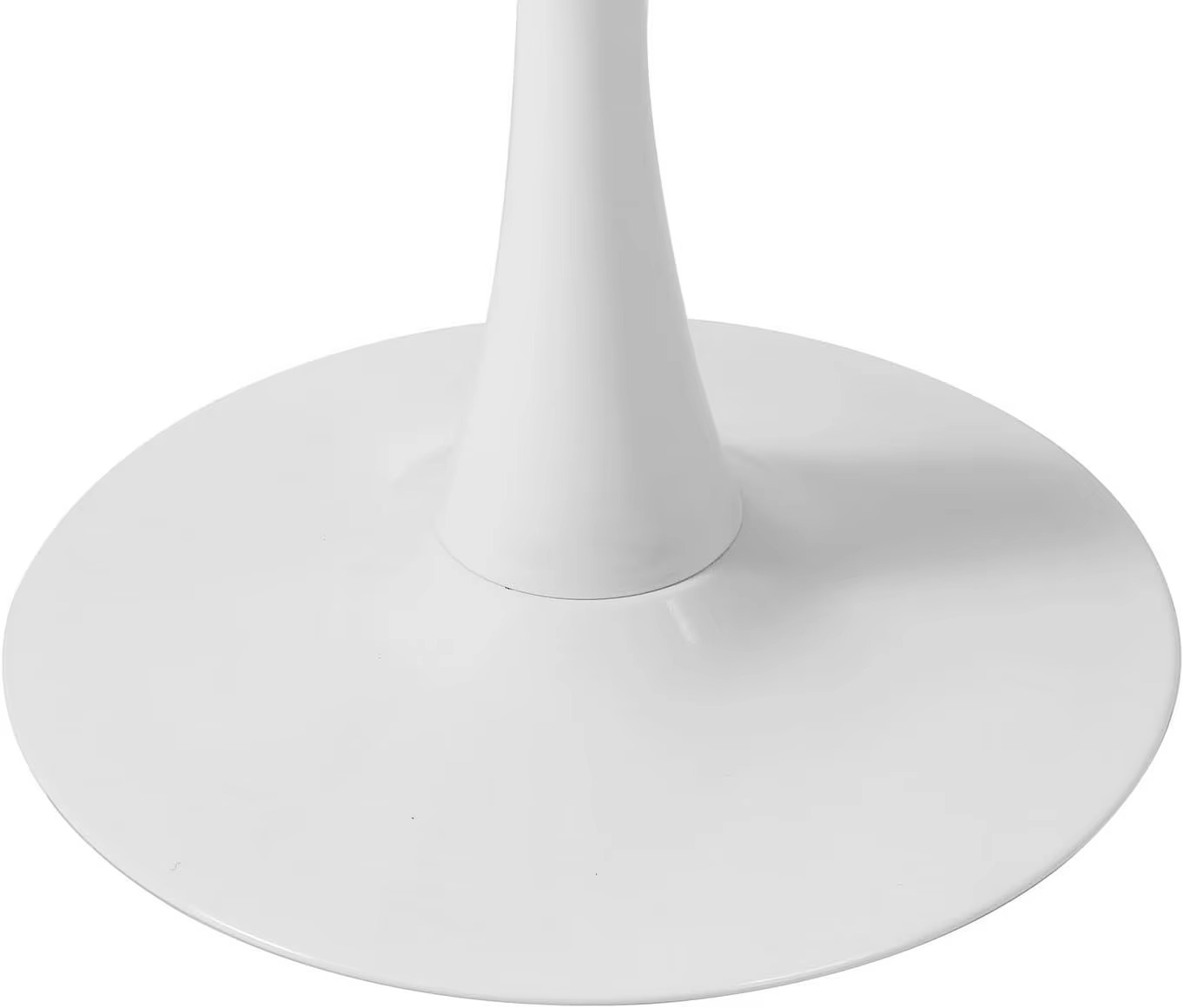 90cm Dining Table with Marble Top and Metal Leg, Round Kitchen Table White