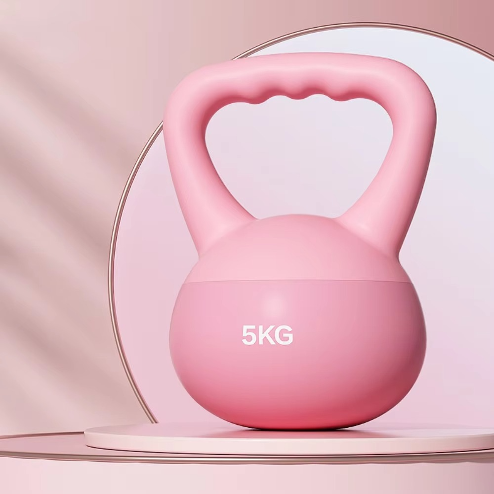 PVC Strength Training Kettlebell Anti Slip Sand Iron Soft Kettlebell Shock-Proof Flexible Women Fitness Dumbbell Body Workout