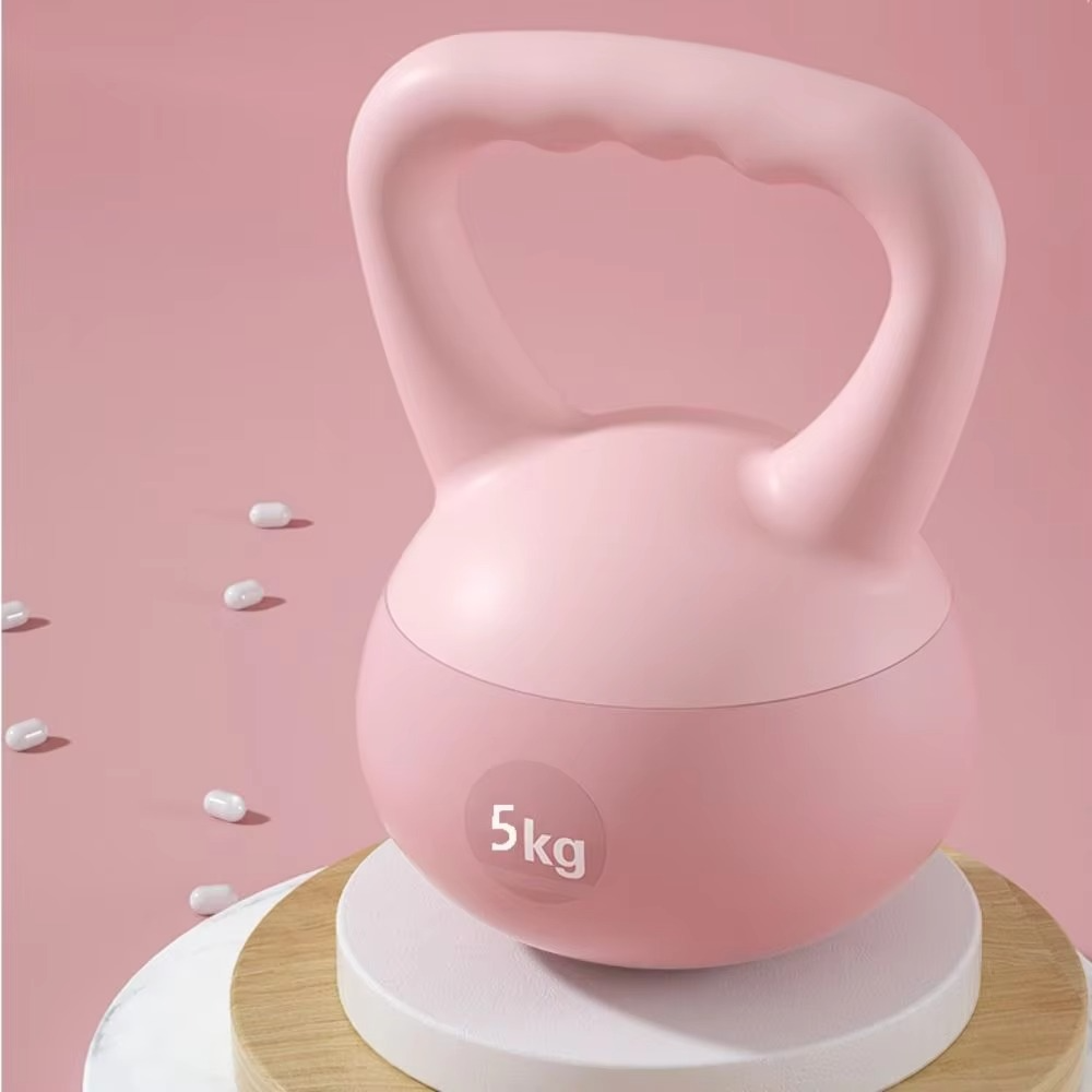 PVC Strength Training Kettlebell Anti Slip Sand Iron Soft Kettlebell Shock-Proof Flexible Women Fitness Dumbbell Body Workout