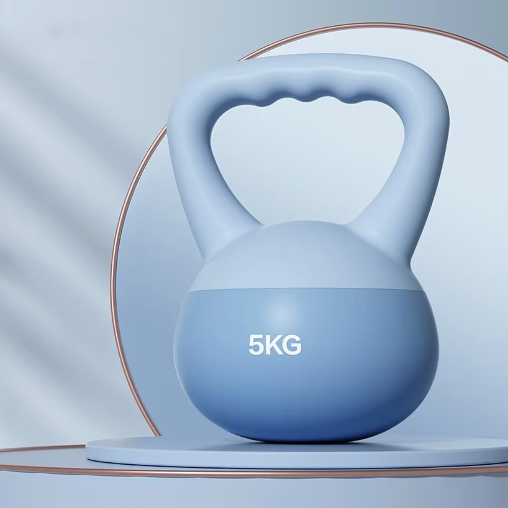 PVC Strength Training Kettlebell Anti Slip Sand Iron Soft Kettlebell Shock-Proof Flexible Women Fitness Dumbbell Body Workout