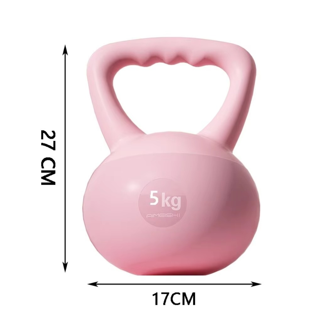PVC Strength Training Kettlebell Anti Slip Sand Iron Soft Kettlebell Shock-Proof Flexible Women Fitness Dumbbell Body Workout