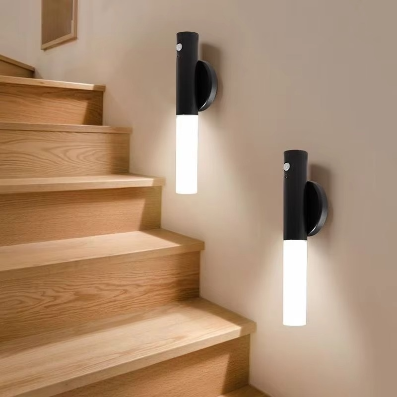 LED 1200mAh Battery Black Wall Lamp Indoor Led Magnetic Portable Lamp Charge For Hallway Bedroom Motion Sensor Light Stairwell