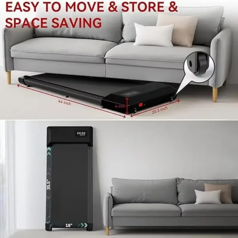 300 Ibs Weight Capacity 2.5 HP 2-in-1 Portable Treadmill for Home-Remote Control,LED Display,Walking Pad for Fitness Enthusiasts