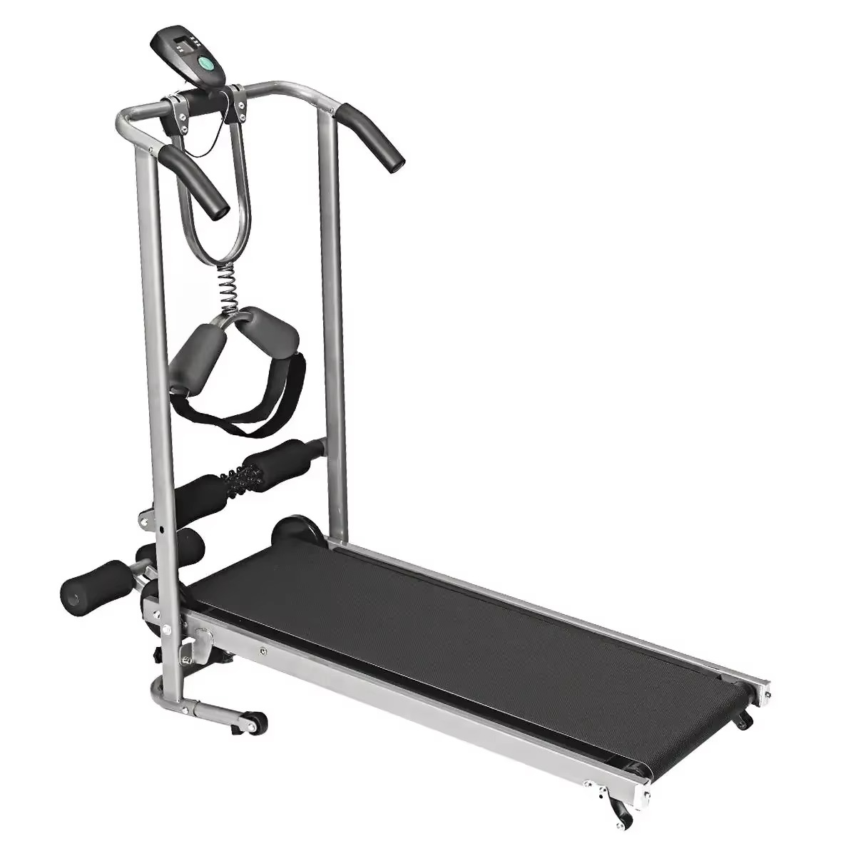 Folding Treadmill Motorized with Wide Running Belt & Resistance Bands for Home Gym Cardio Training, Steel Frame Foldable Design
