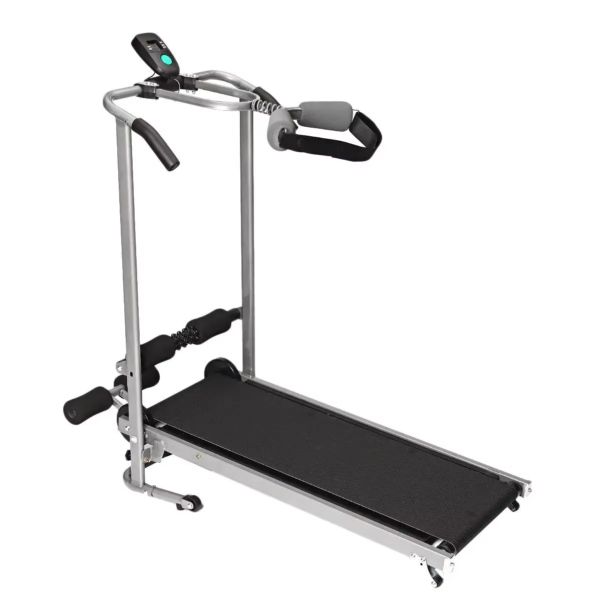 Folding Treadmill Motorized with Wide Running Belt & Resistance Bands for Home Gym Cardio Training, Steel Frame Foldable Design