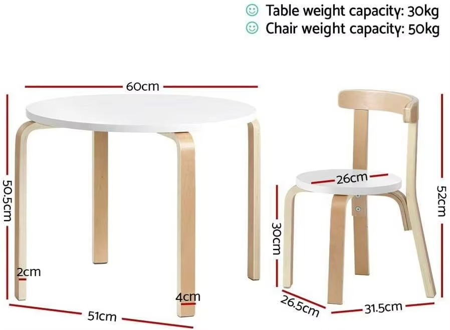Kids Table and Chairs Set, Children Study Chair Desks Dining Tables Drawing Eating Painting Learning Activity Play Setting Home