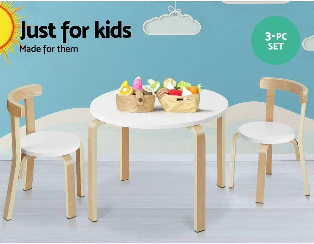 Kids Table and Chairs Set, Children Study Chair Desks Dining Tables Drawing Eating Painting Learning Activity Play Setting Home