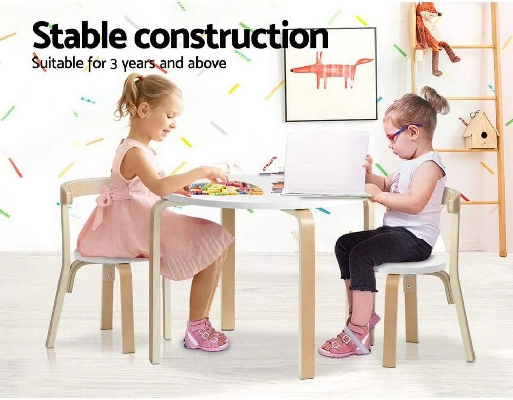 Kids Table and Chairs Set, Children Study Chair Desks Dining Tables Drawing Eating Painting Learning Activity Play Setting Home