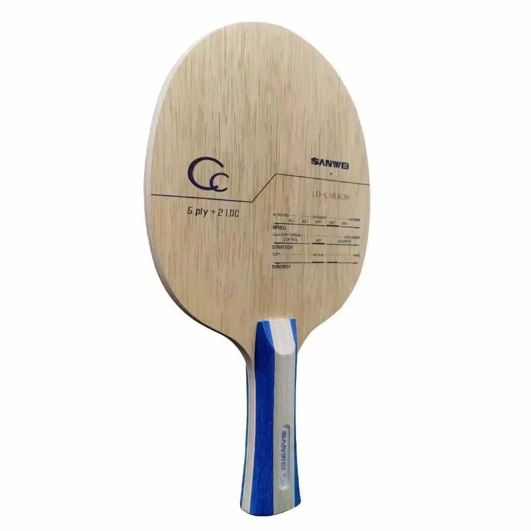 SANWEI-CC Table Tennis Blade, Training without Box, ping pong Racket, Racket Bat, 5 Wood, 2 Carbon, OFF ++