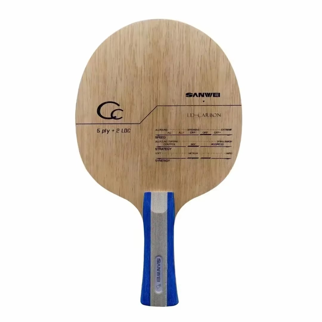 SANWEI-CC Table Tennis Blade, Training without Box, ping pong Racket, Racket Bat, 5 Wood, 2 Carbon, OFF ++