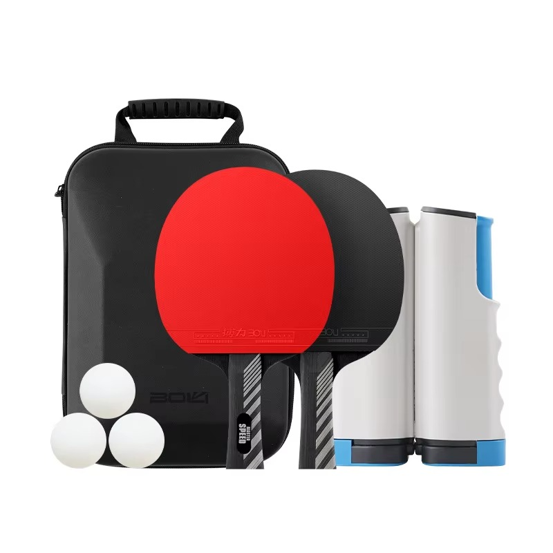 BOLI Table Tennis Racket 2 Rackets & 1 Grid frame Balls 7ply Ping Pong Paddles Set Professional Set with Bag Tournament Play