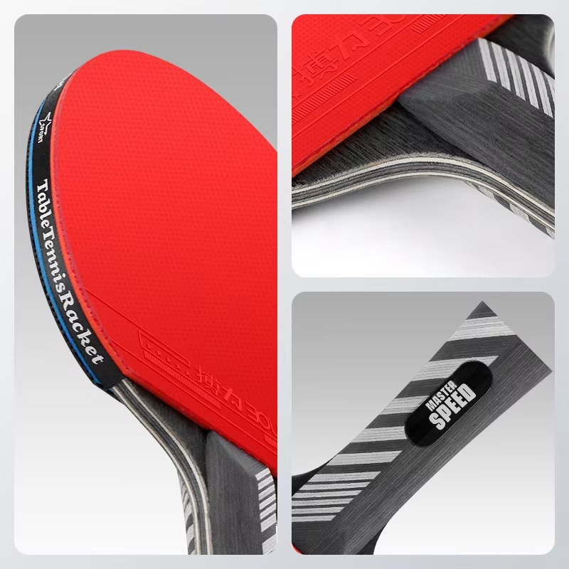 BOLI Table Tennis Racket 2 Rackets & 1 Grid frame Balls 7ply Ping Pong Paddles Set Professional Set with Bag Tournament Play