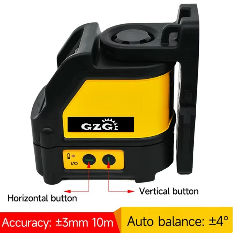 GZG 2-Line Degree Green Beam Laser Level - Handheld Measuring Tool with Adjustable Brightness,battery included