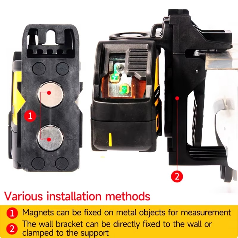 GZG 2-Line Degree Green Beam Laser Level - Handheld Measuring Tool with Adjustable Brightness,battery included