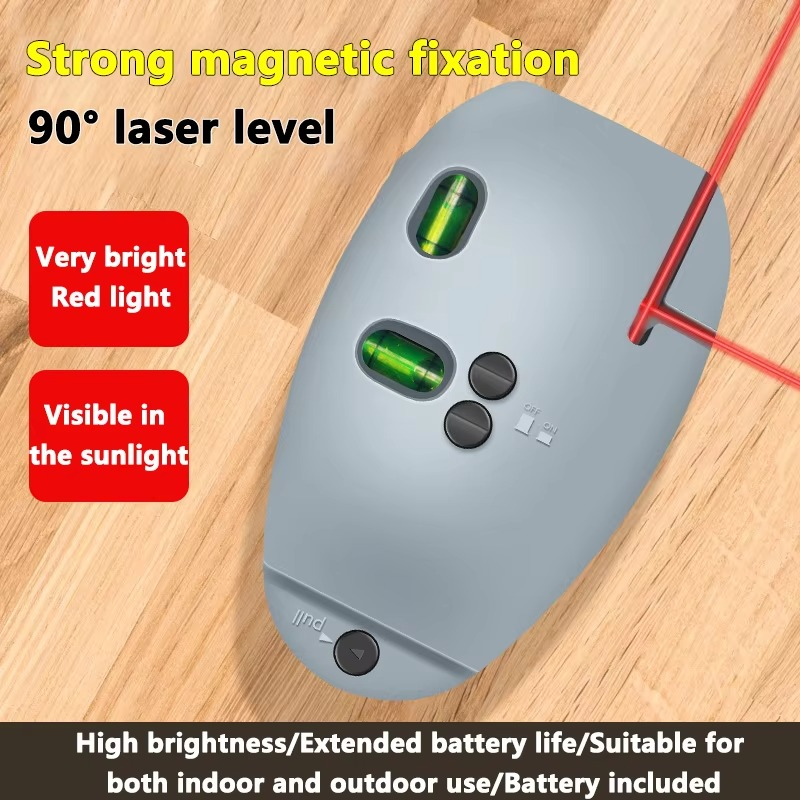 Xiaomi Portable 2Line Laser Levels Vertical Laser Level Infrared Horizontal Line 90 Degree Leveling With 2battery Long Distanc