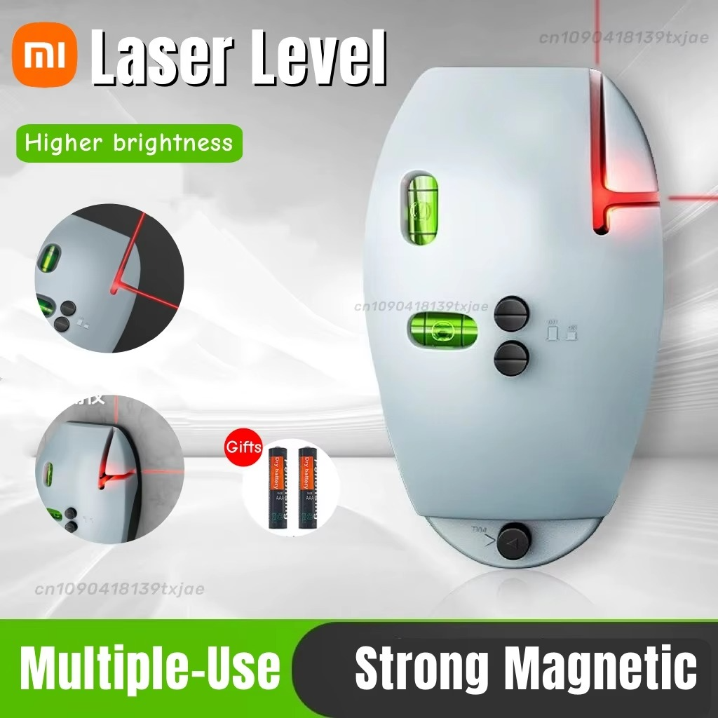 Xiaomi Portable 2Line Laser Levels Vertical Laser Level Infrared Horizontal Line 90 Degree Leveling With 2battery Long Distanc