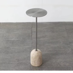 MOMO Minimalist Mini Black Edge Table Natural Cave Stone Sofa Side Small Tea Table Retro Designer's Style