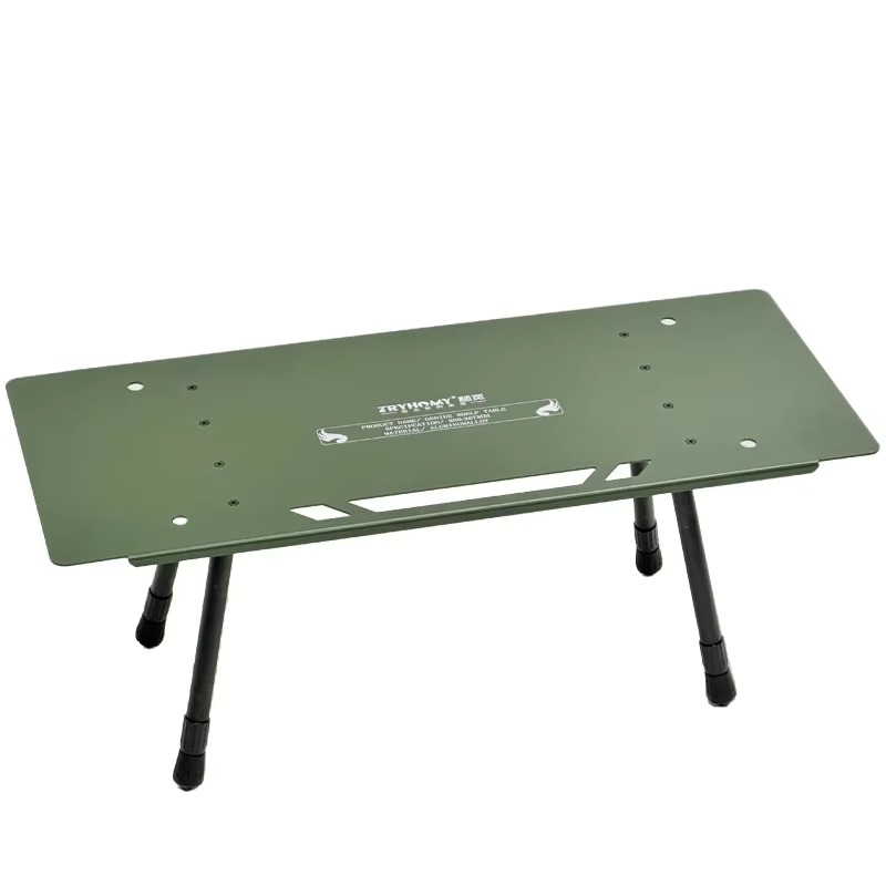 Camping Shelf Table One-tier Shelf Table Set Storage Rack Aluminum Alloy Camping Tactical Table Sub-Table Adjustable Legs